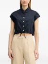 Gaudì Drawstring Cropped Shirt In Multi