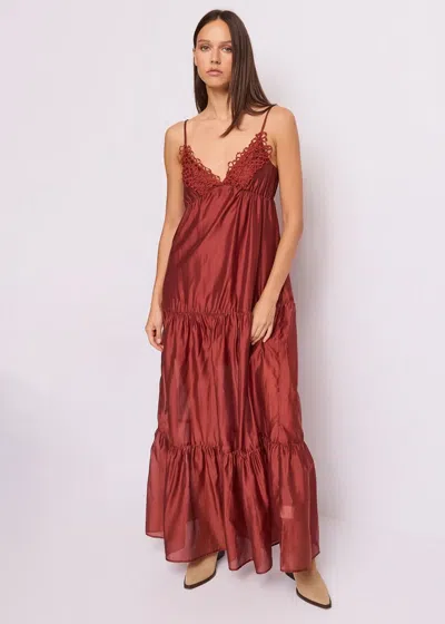 Gaudì Dress With Straps Woman Brown In Red