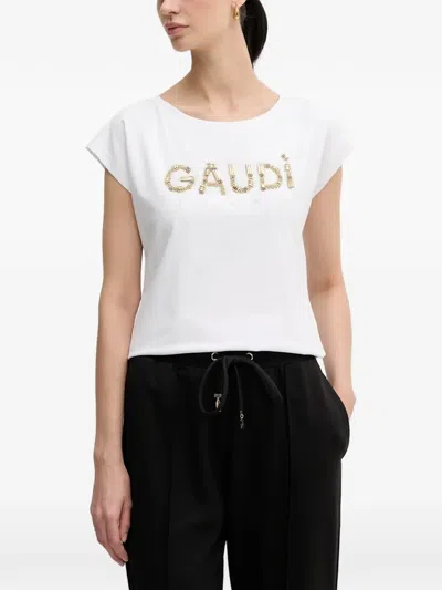 Gaudì Embellished T-shirt In White