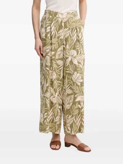 Gaudì Floral Trousers In Green