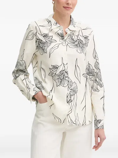 Gaudì Floral-print Long-sleeve Shirt In Neutral