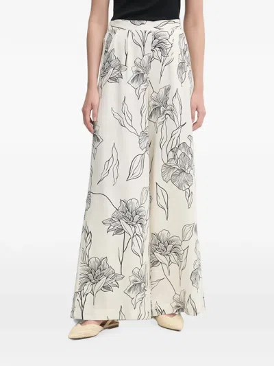 Gaudì Floral-print Palazzo Pants In Neutral