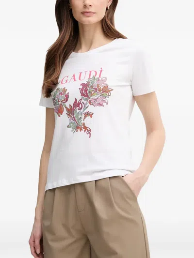 Gaudì Floral-print T-shirt In White