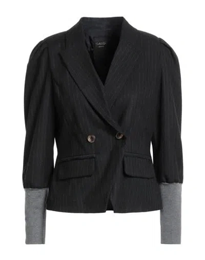 Gaudì Jeans Woman Blazer Black Size 6 Cotton, Elastane, Polyester, Viscose