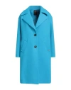 Gaudì Jeans Woman Coat Azure Size 6 Polyester In Blue