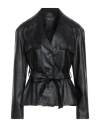 Gaudì Jeans Woman Jacket Black Size 4 Viscose, Polyurethane Resin In Black