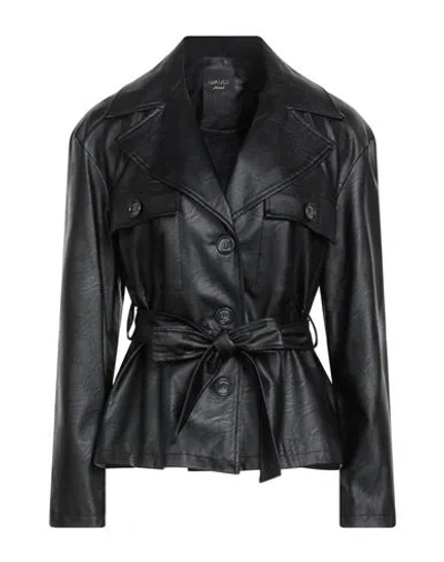 Gaudì Jeans Woman Jacket Black Size 4 Viscose, Polyurethane Resin
