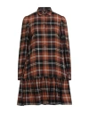 Gaudì Jeans Woman Mini Dress Brown Size 2 Viscose, Cotton, Metallic Fiber