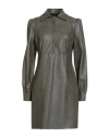 Gaudì Jeans Woman Mini Dress Military Green Size 10 Viscose, Polyurethane Resin In Green