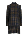Gaudì Jeans Woman Mini Dress Military Green Size 6 Viscose, Cotton, Metallic Fiber In Green