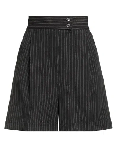 Gaudì Jeans Woman Shorts & Bermuda Shorts Black Size 8 Polyester, Viscose, Elastane, Metallic Fiber