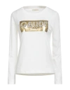 Gaudì Jeans Woman T-shirt Ivory Size S Cotton, Elastane In White
