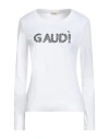 Gaudì Jeans Woman T-shirt White Size M Cotton, Elastane In White