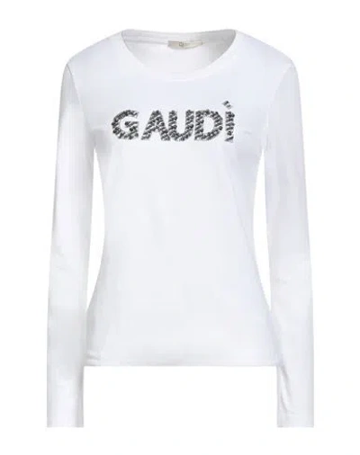 Gaudì Jeans Woman T-shirt White Size M Cotton, Elastane