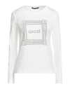 Gaudì Jeans Woman T-shirt White Size S Cotton, Elastane In White