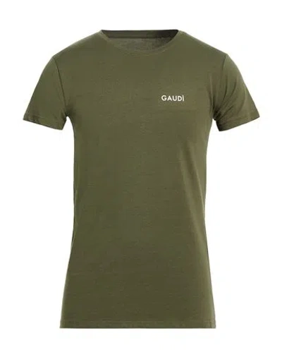Gaudì Man T-shirt Military Green Size Xxl Cotton, Elastane