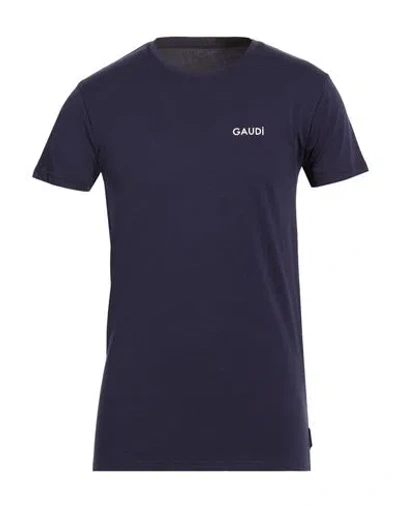 Gaudì Man T-shirt Navy Size Xxl Cotton, Elastane In Blue