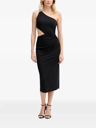 Gaudì One-shoulder Cut-out Midi Dress In Black
