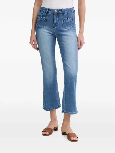 Gaudì Patch-pocket Cropped Jeans In Blue