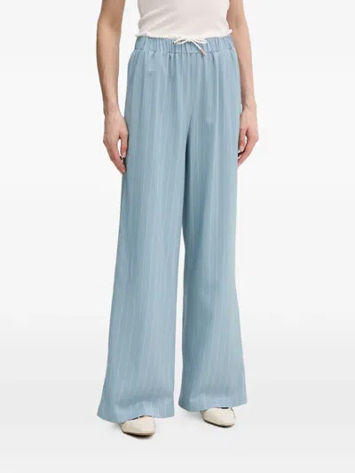 Gaudì Pinstripe Drawstring Trousers In Blue