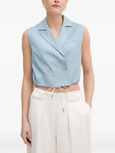 Gaudì Pinstripe-pattern Double-breasted Top In Blue