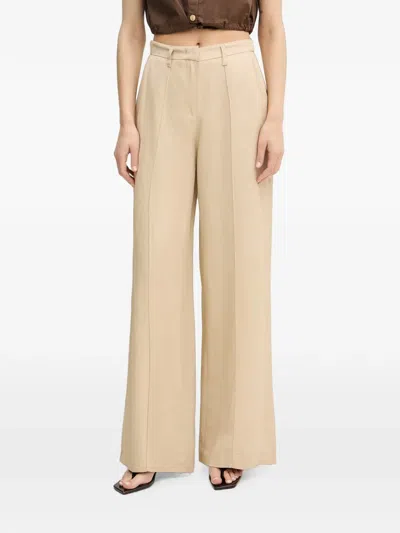 Gaudì Pin-tucked Wide-leg Trousers In Brown