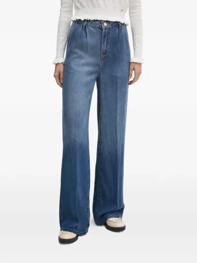 Gaudì Pleated Wide-leg Jeans In Multi
