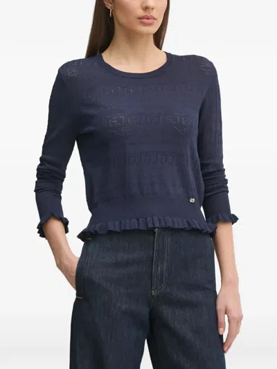 Gaudì Ruffled-hem Sweater In Blue