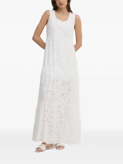 Gaudì Sangallo Floral Sleeveless Maxi Dress In White