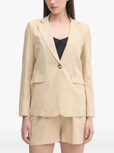 Gaudì Single-breasted Notched-lapels Blazer In Neutral