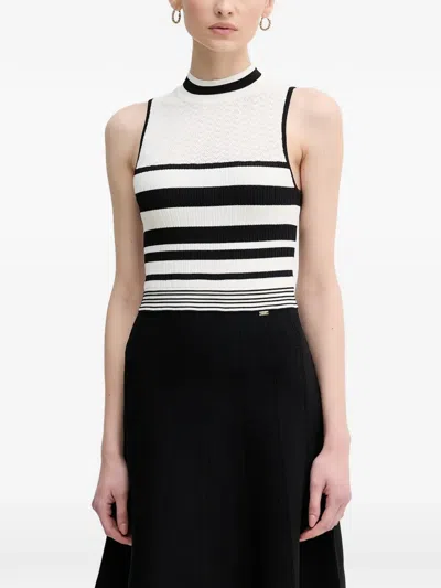 Gaudì Striped Sleeveless Mini Dress In Black
