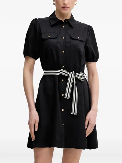 Gaudì Striped-belt Mini Dress In Black