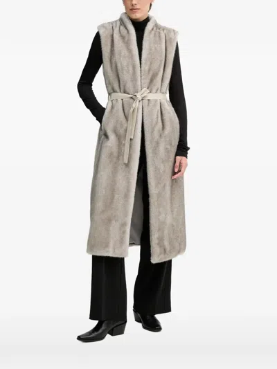 Gaudì Tie Belt Jacket In Gray