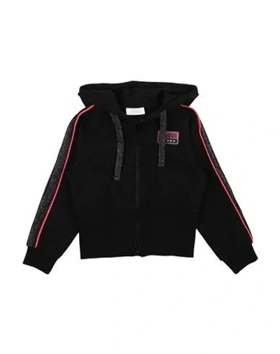 Gaudì Babies'  Toddler Girl Sweatshirt Black Size 4 Cotton, Elastane