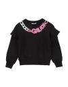 Gaudì Babies'  Toddler Girl Sweatshirt Black Size 6 Cotton, Elastane