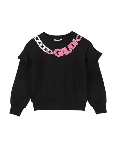 Gaudì Babies'  Toddler Girl Sweatshirt Black Size 6 Cotton, Elastane