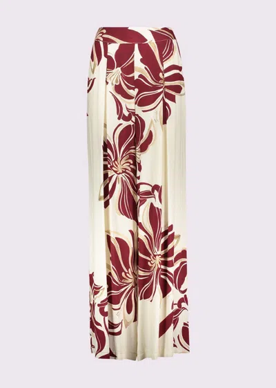 Gaudì Trousers With Women Print Buttercream In Multi
