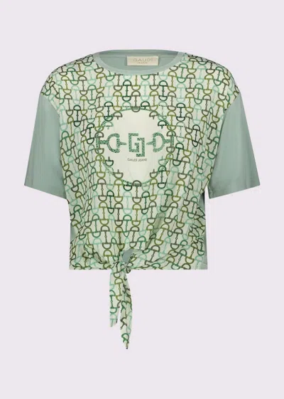 Gaudì T-shirt With Print And Green Woman Knot In Multi