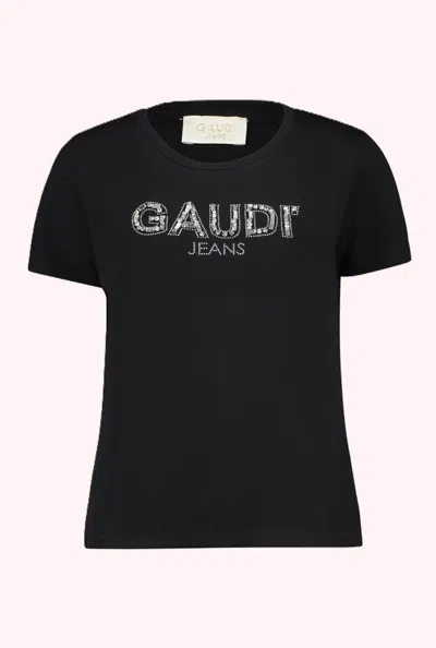 Gaudì T-shirt With Rhinestones Black Woman
