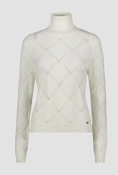 Gaudì Turtleneck With Rhombus And Rhinestones White Woman