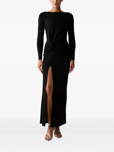 Gaudì Twist-detail Side-slit Maxi Dress In Black
