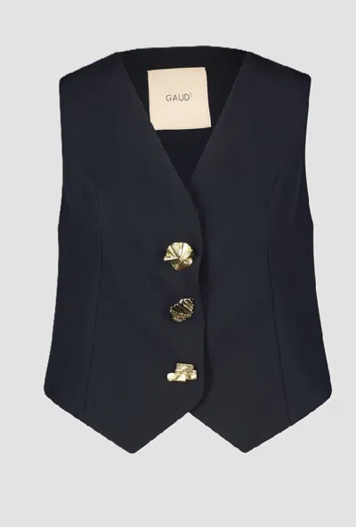 Gaudì Vest With Dark Blue Jewel Buttons