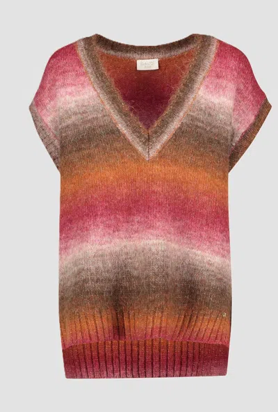 Gaudì V-neck Knitted Cherry Woman In Brown