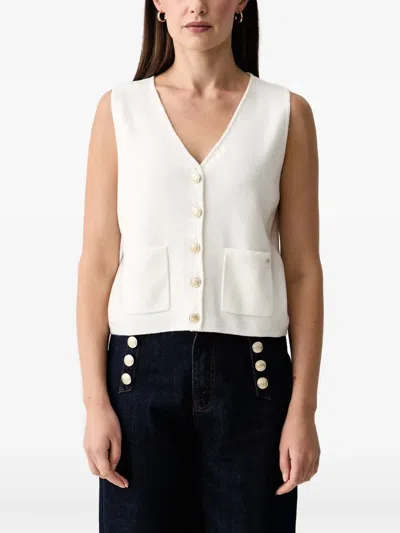 Gaudì V-neck Patch-pocket Vest In Neutrals