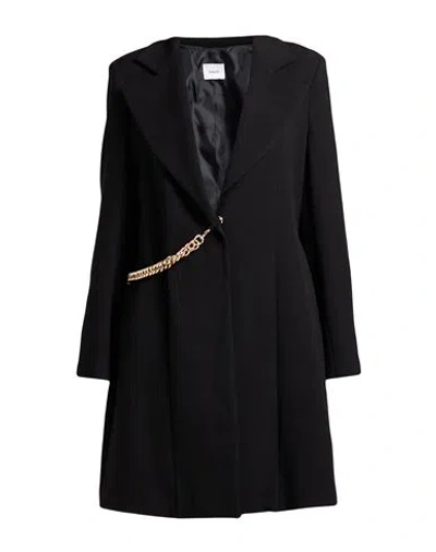 Gaudì Woman Coat Black Size 12 Polyester, Viscose, Elastane