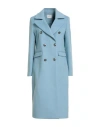 Gaudì Woman Coat Light Blue Size 10 Polyester, Viscose In Blue