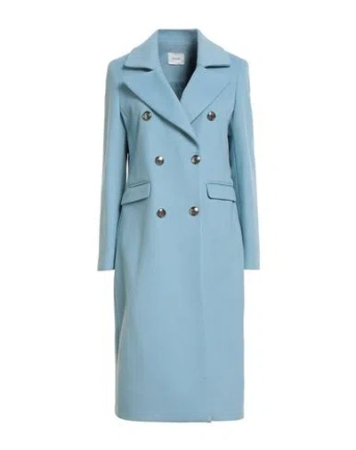 Gaudì Woman Coat Light Blue Size 10 Polyester, Viscose