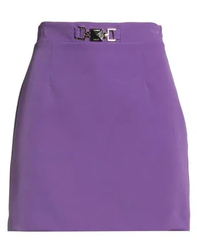 Gaudì Woman Mini Skirt Purple Size 4 Polyester, Elastane