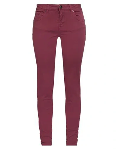 GAUDÌ GAUDÌ WOMAN PANTS BURGUNDY SIZE 28 COTTON, POLYESTER, ELASTANE