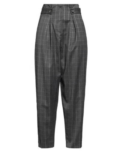 Gaudì Woman Pants Charcoal Size 12 Polyester, Viscose, Elastane, Metallic Fiber In Gray
